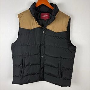 Arizona Jean Company Men's navy and Tan Puffer Vest